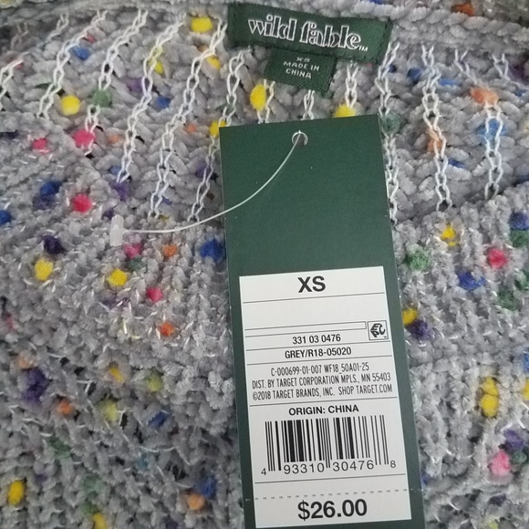 Wild Fable Gray Confetti Sweater Crop Long Sleeve - Picture 6 of 7